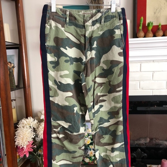 mother camo pants with stripe